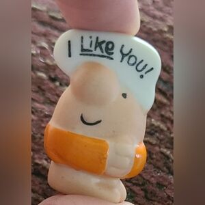 Vintage Cute 'I Like You' Ziggy Figurine - Orange Accents